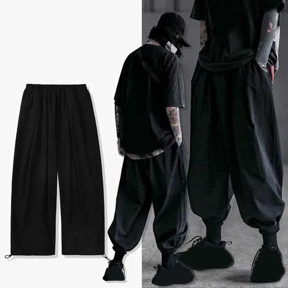 Oversize Men Loose Harem Pants Japanses Style Men Bloomers High Quality Casual Male Drawstring Waist Trousers Streetwear