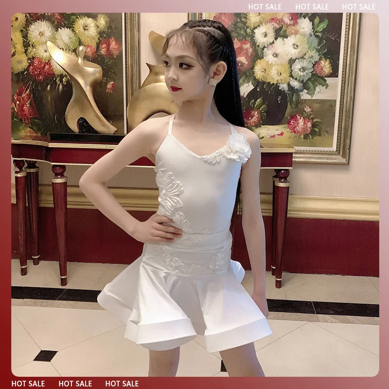 

Летняя латинская тренировочная одежда для девочек, высококачественные костюмы для тренировок и выступлений для девочек, танцев и детей.