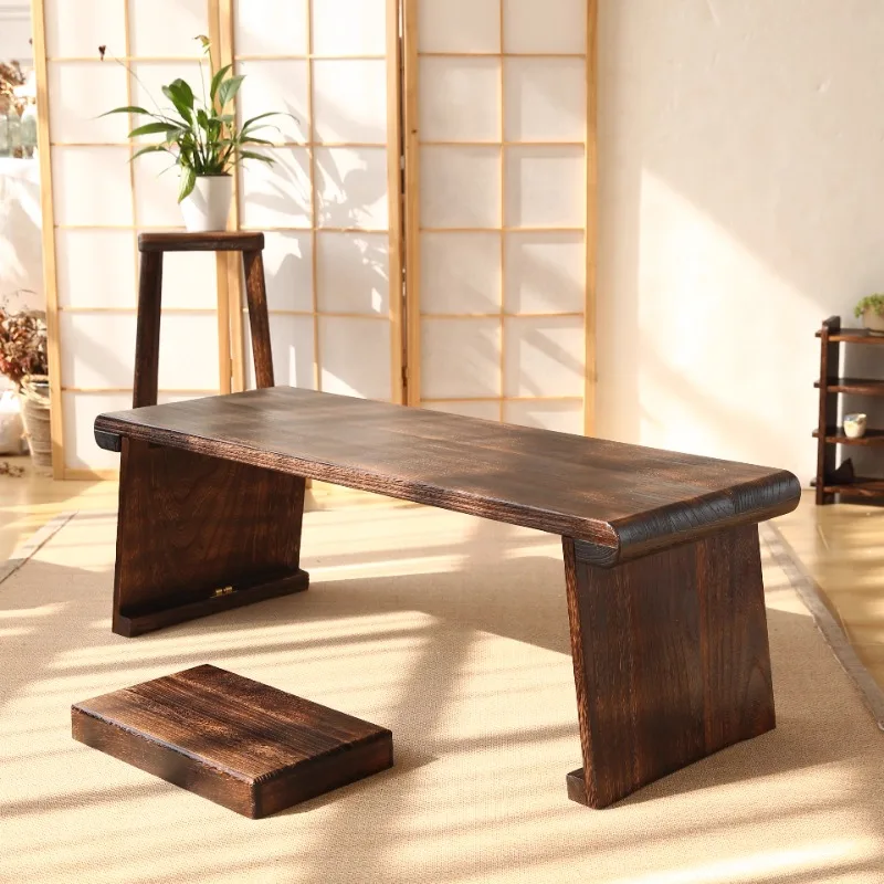 Foldable Table Wood Japanese Tatami-Matching Low for Zen Meditation Tea Ceremony Compact Classical Chinese Instrument Stand