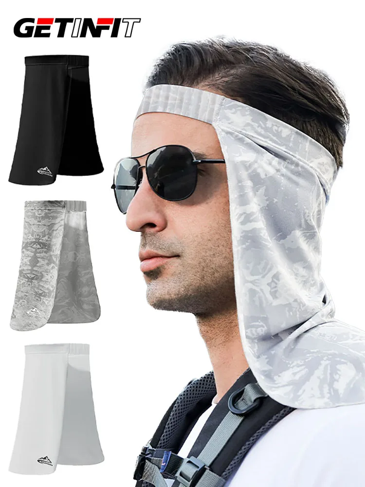 AliExpress NONE GETINFIT Sun Protection Hat Curtain Cold Sensation Ice Silk Mask UV-proof Sunshade Breathable Neck Protection Fishing Cycling