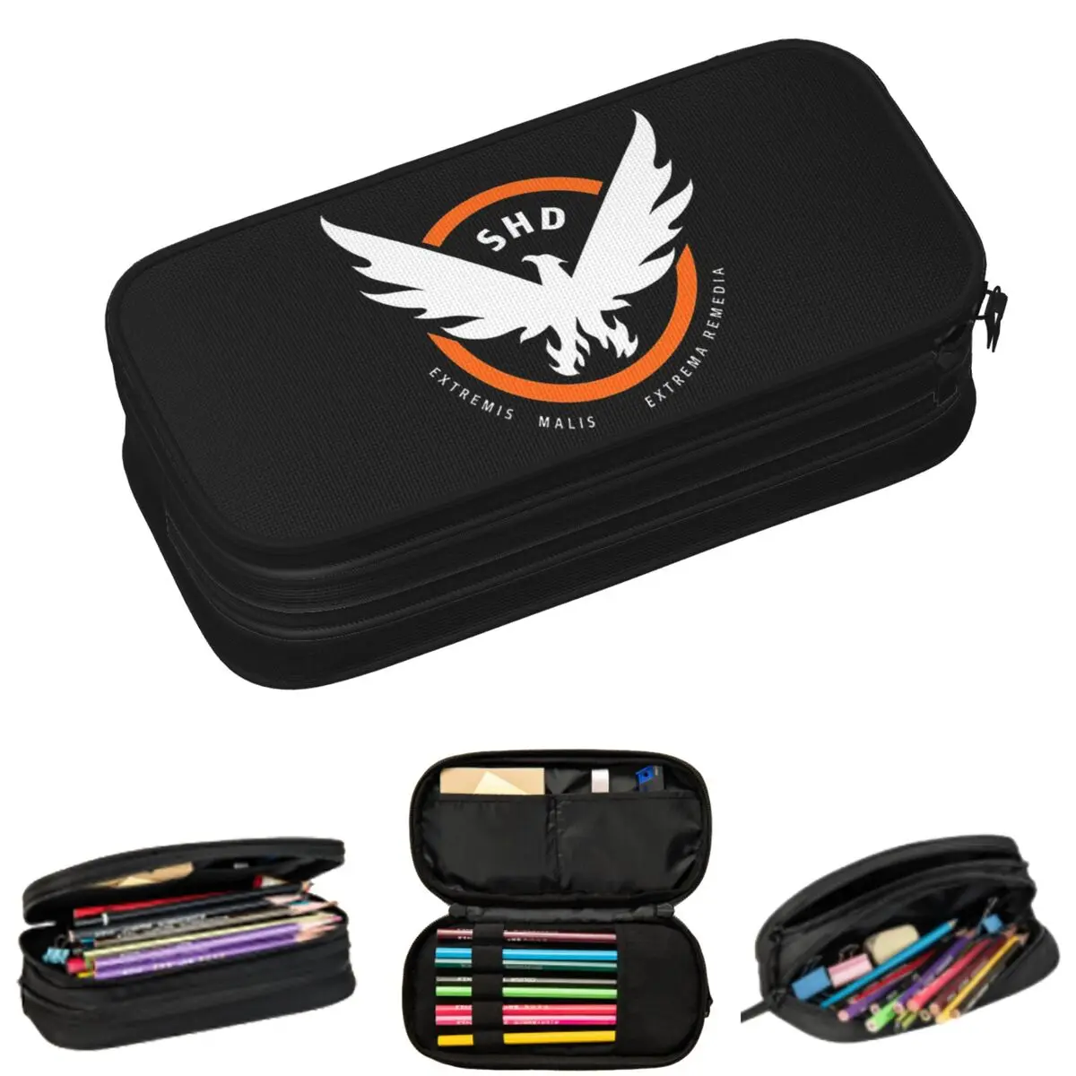 Game Tom Clancys The Division SHD Seal Pencil Cases for Student Gifts Pen Box Pencil Bag Large Capacity Pencil Pouch