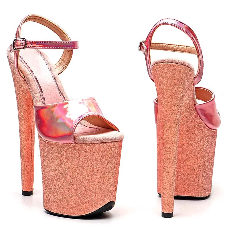 Women New 20CM/8inches PU Upper Sexy Exotic High Heel Platform Party Sandals Pole Dance Shoes Model Shows Sandals 302