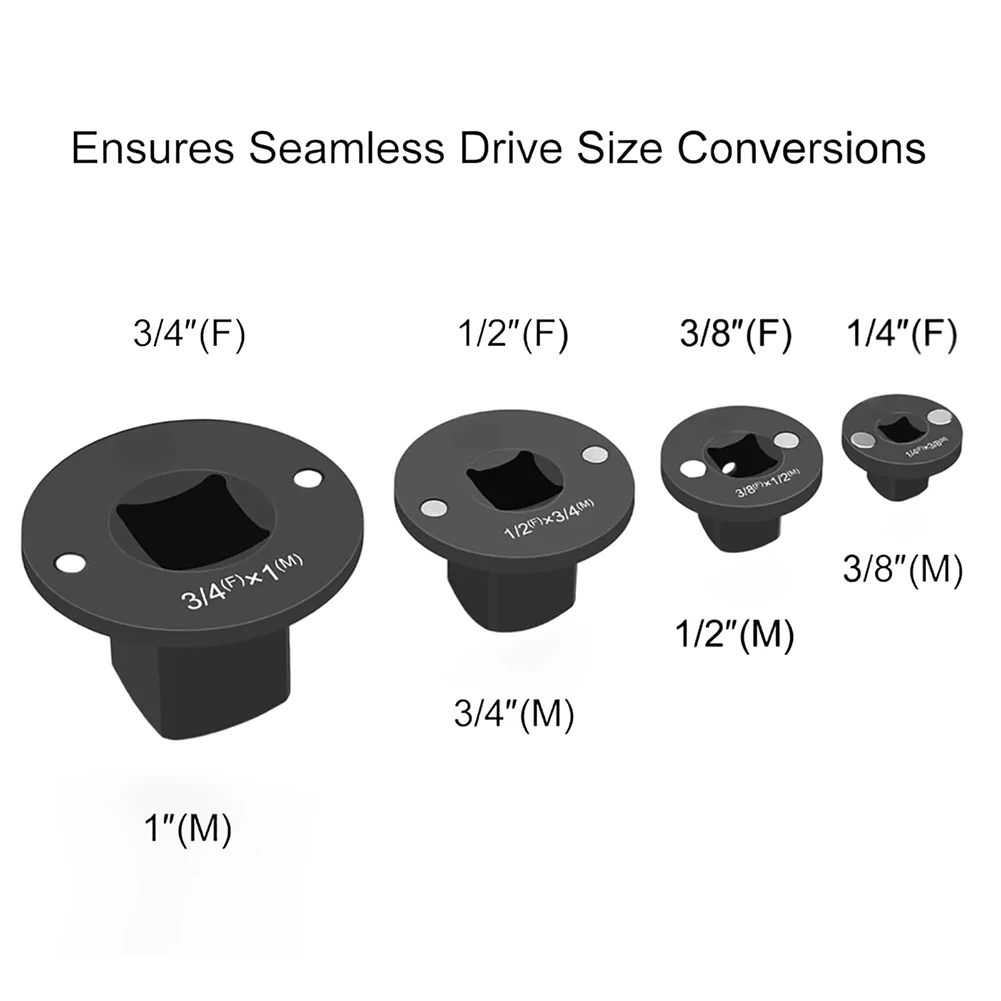 1pc Low-profile Socket Adapter For Impact Driver Socket Adapter 1/4 To 3/8 3/8 To 1/2 1/2 To 3/4 3/4 To 1inch Hand Tools Adapter