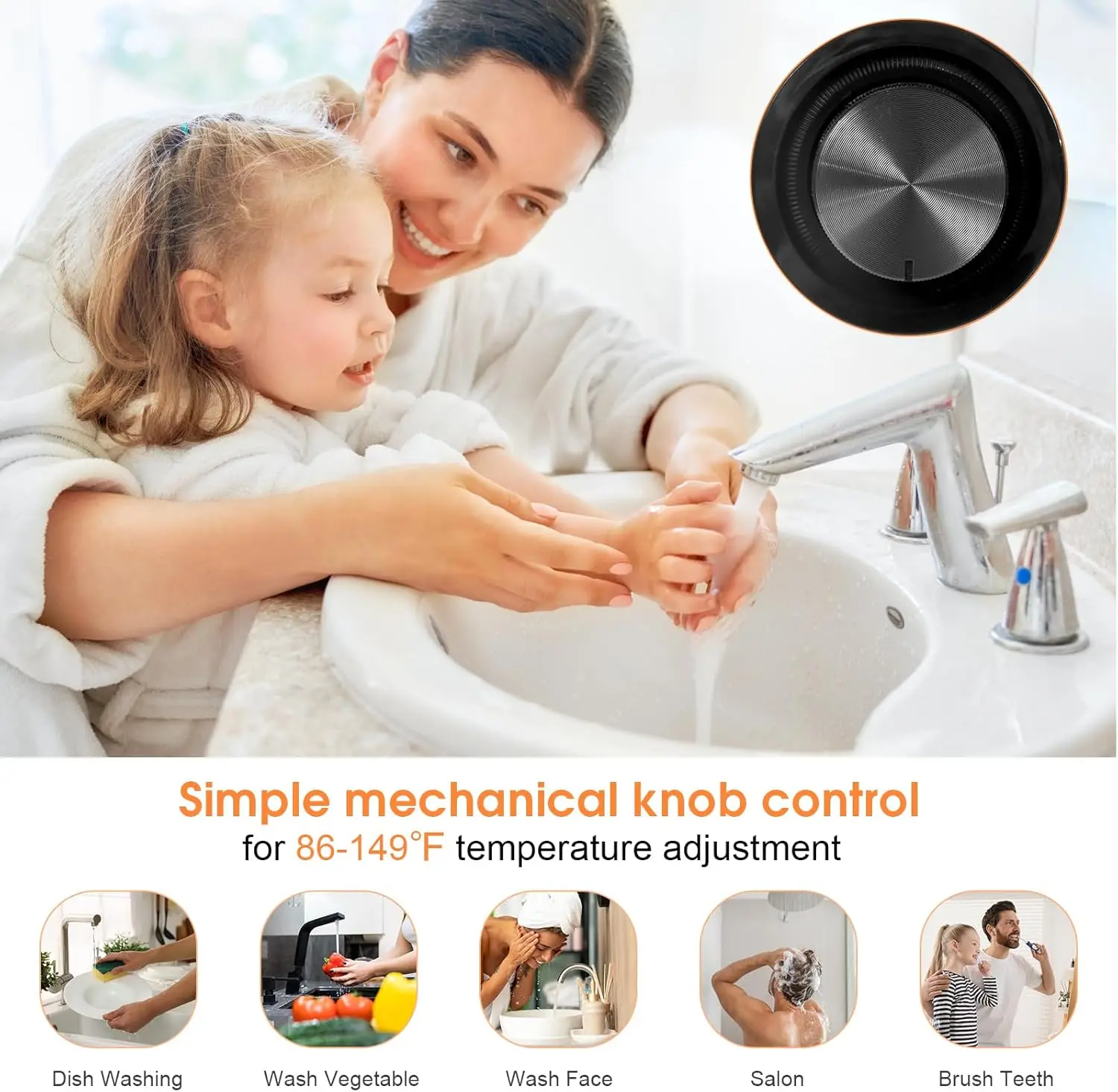 Calentador de agua instantáneo para fregadero, minitanque eléctrico de 2,5 galones, 110V, 120V, 1500W, Rv, con válvula de seguridad