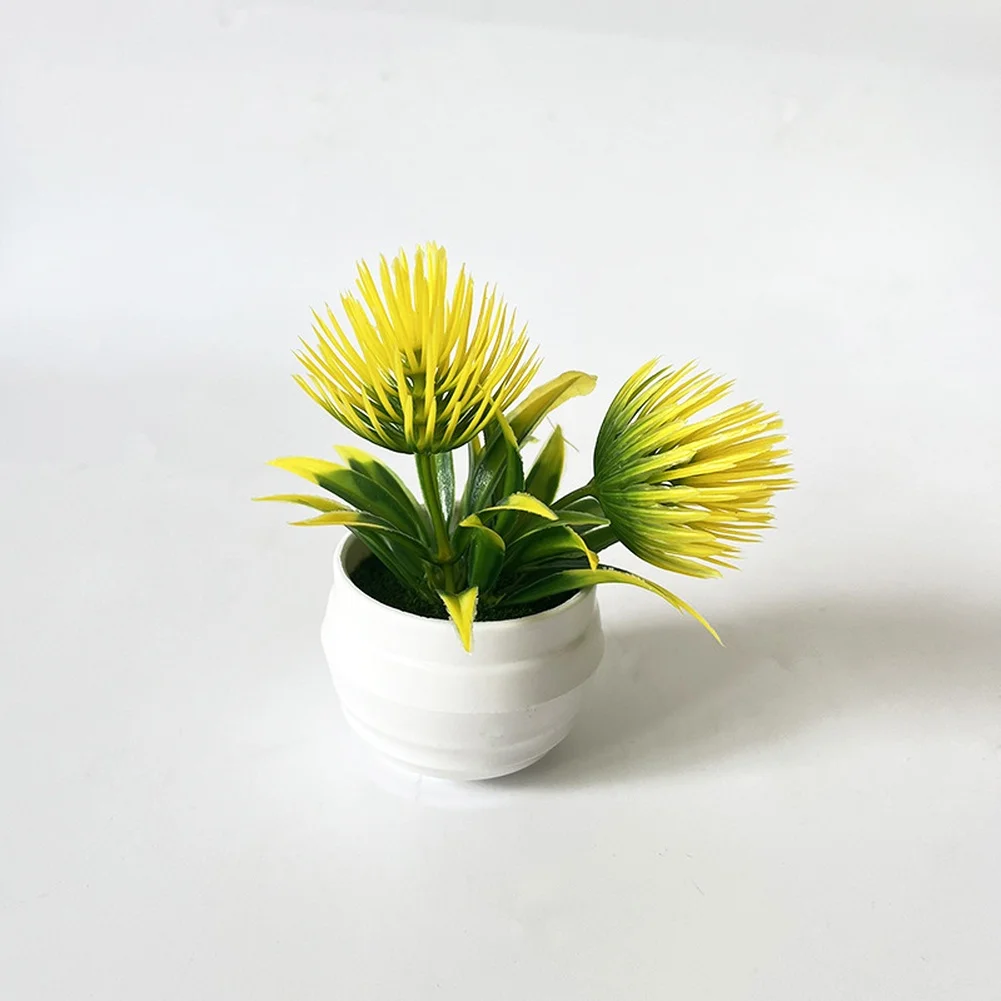 For Pine Needle Grass Style Artificial Potted Plant for Indoor Decoration Living Room Dining Table 10cm Height