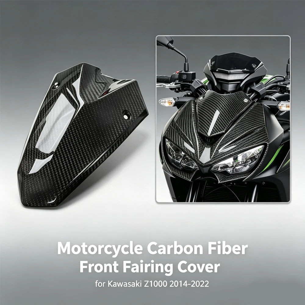 Carbon fiber front fender cover for 2014-2022 Kawasaki Z1000 motorcycles