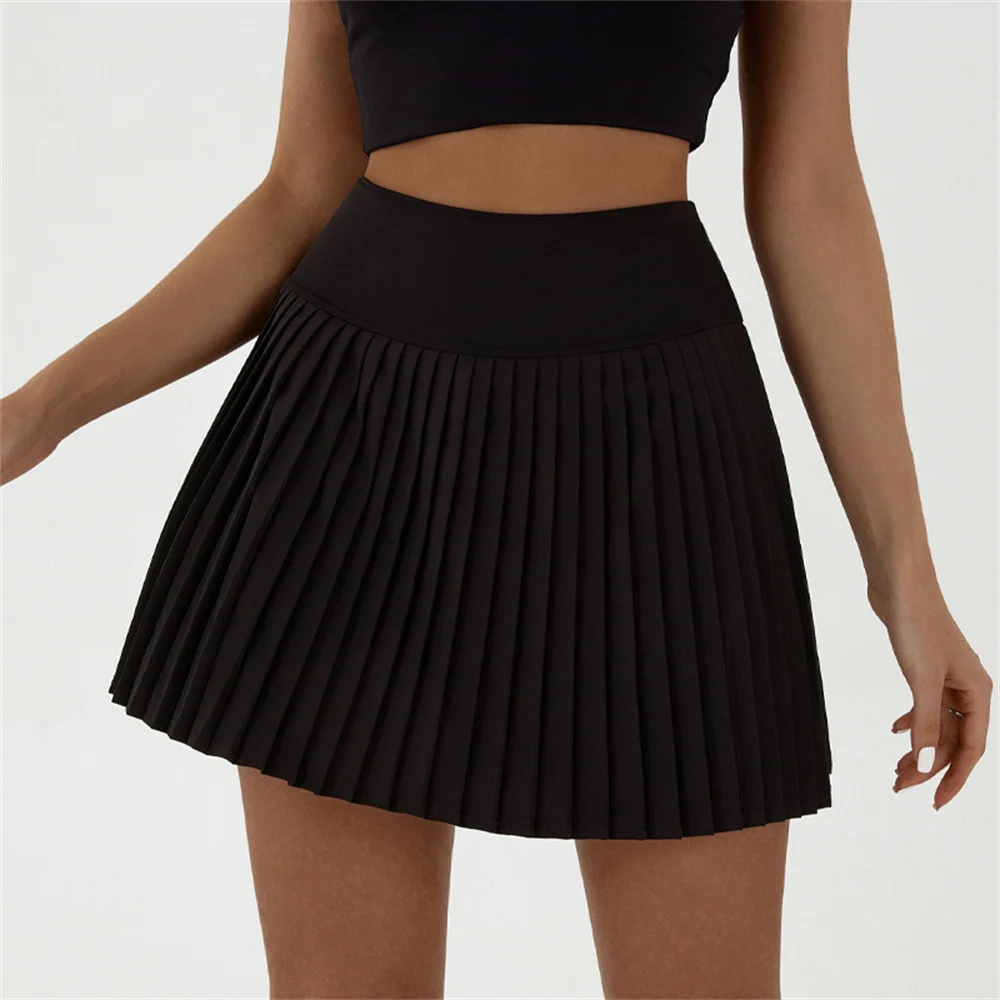 XS-XL Anti Shorts Tennis Pleated Skirt Yoga Sports Women Mini Pant Skirt High Waist Golf Badminton Skort Under The Skirt Pocket