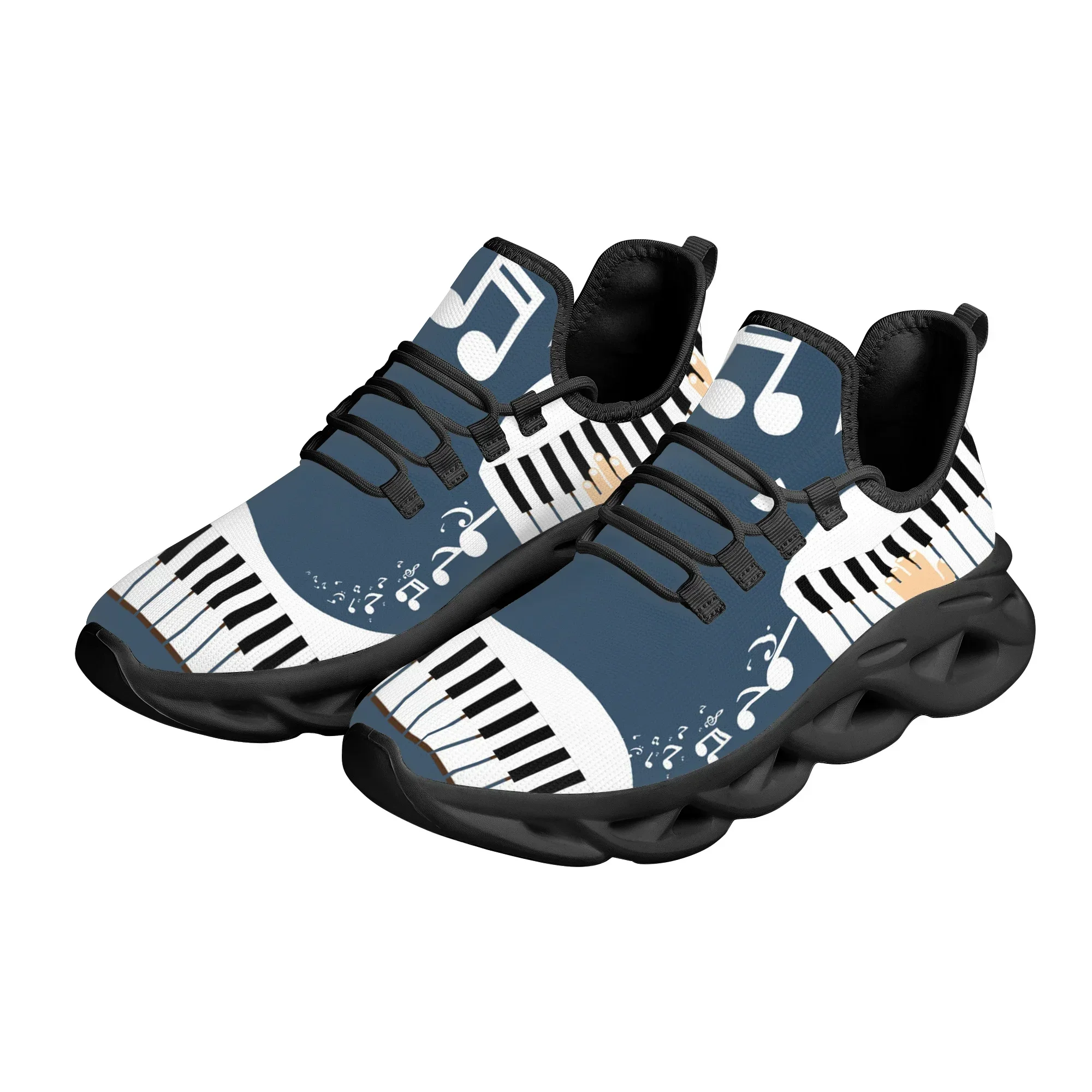 Cool Piano Keyboard Music Lover High Quality Fashionable Breathable Neutral Mesh Shoes Customized Men Sneaker