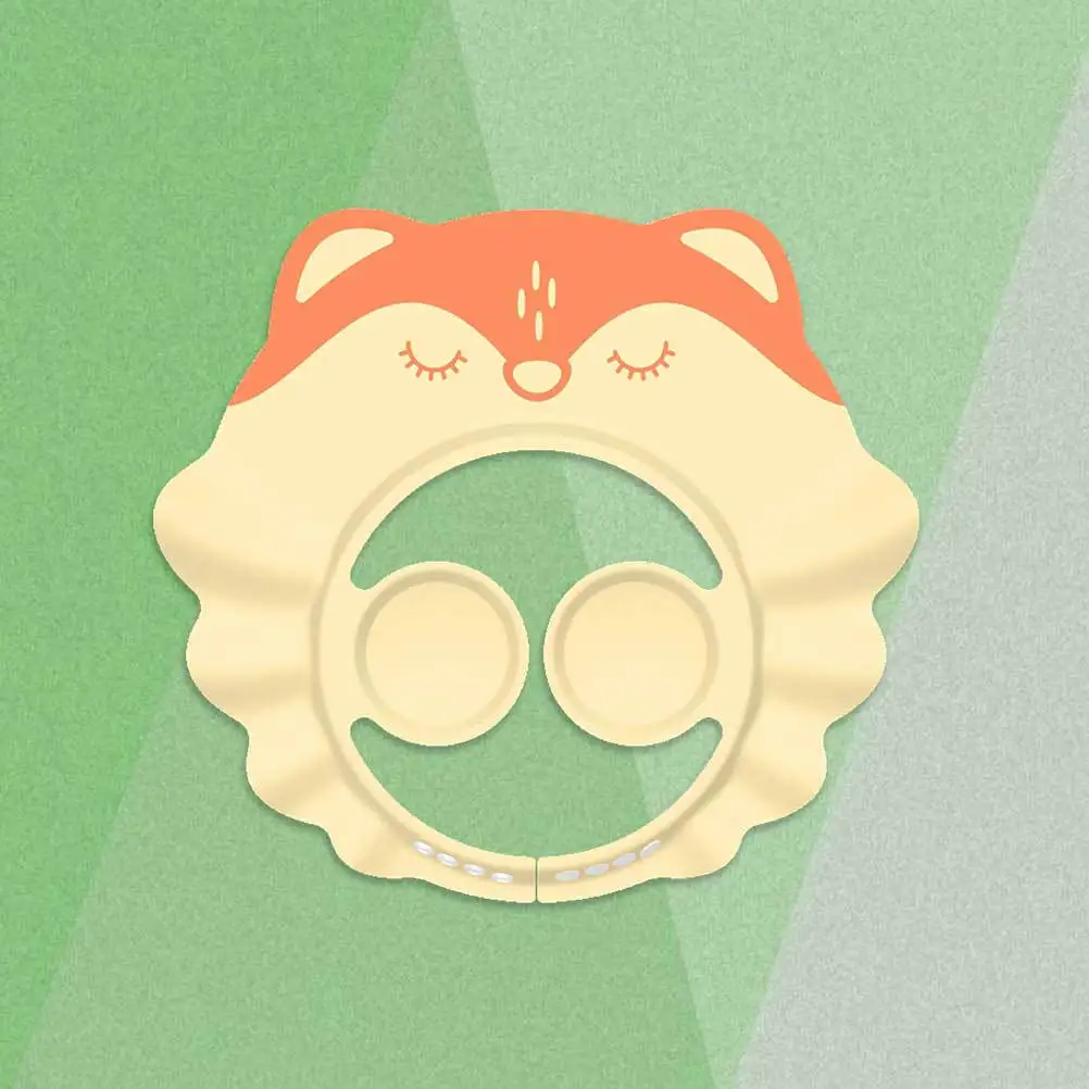 

1 шт., детская шапочка для шампуня, регулируемая пряжка, утолщенная защита для ушей с мультяшными животными для купания, шапка для душа, ванны, защита от воды