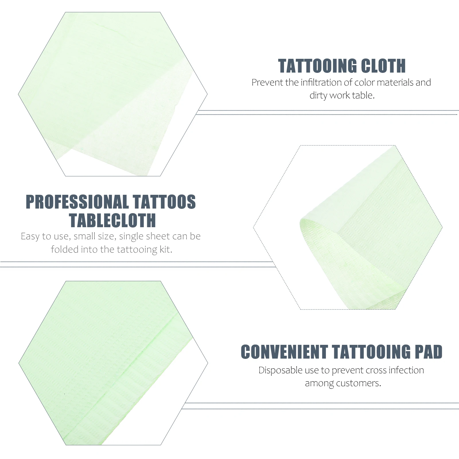 

40pcs Three-Layer Tattooing Mats Disposable Tattoo Cloths For Workbench Leak-Proof Easy Fold Small Size Anti-Slip Grid Backing