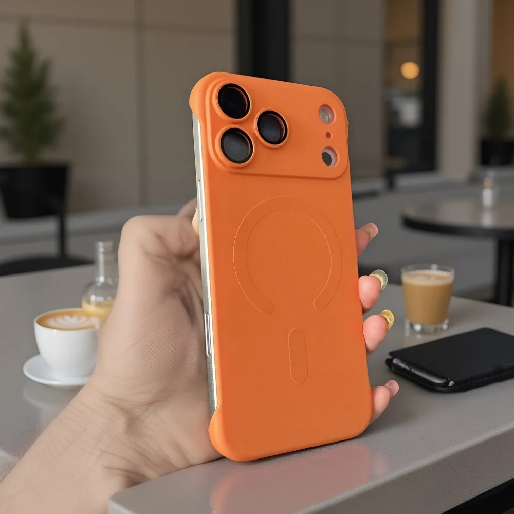 

Ультратонкий матовый магнитный чехол для iPhone 17 Air 16 15 14 Plus 13 12 11 17 Pro Max для Magsafe Charging Frameless PC Phone Case