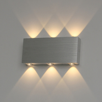 Modern 6W LED Indoor Wall Light in Brushed Aluminum Black and Silver for Living Room Hallway Bedroom Bedside Decoration Lighting