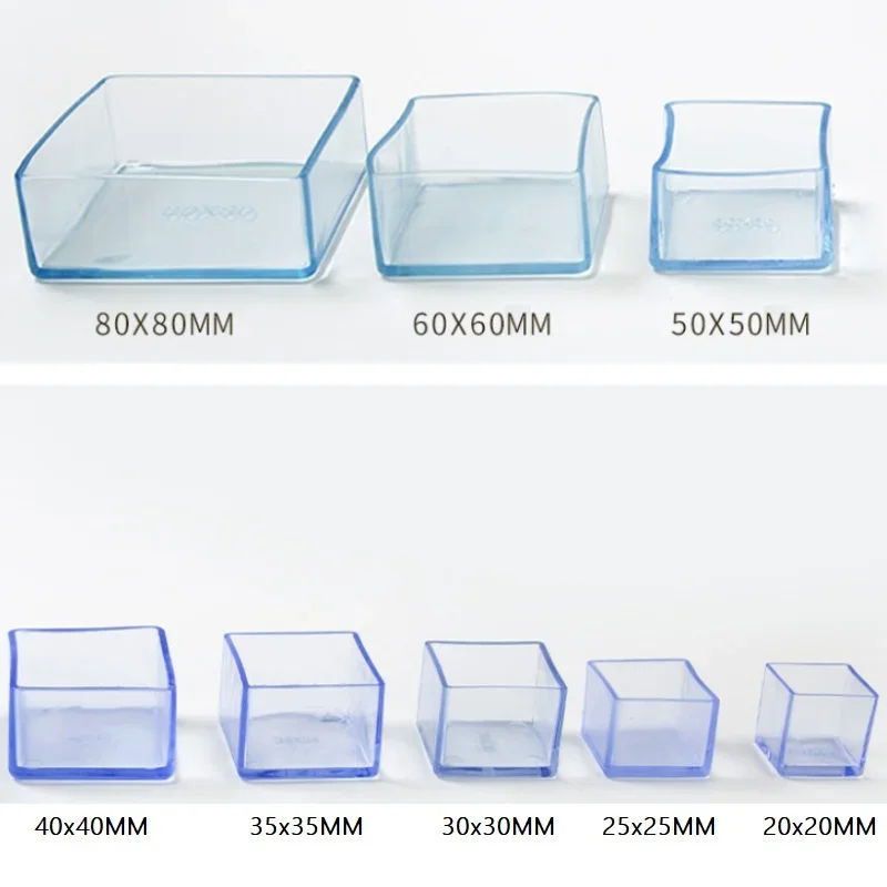 Non-Slip Chair Legs Caps Transparent PVC Round Table Chair Foot Cover Thicken Furniture Floor Protector Pads Leveling Feet image 3