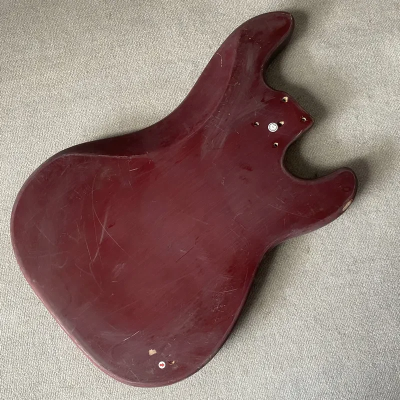 IB879 Claret Solid Wood 4 Or 5 String PB Pickups Electric Guitar Bass Body Left Hand DIY&Replace Part Paints&Wood  Damages view 6