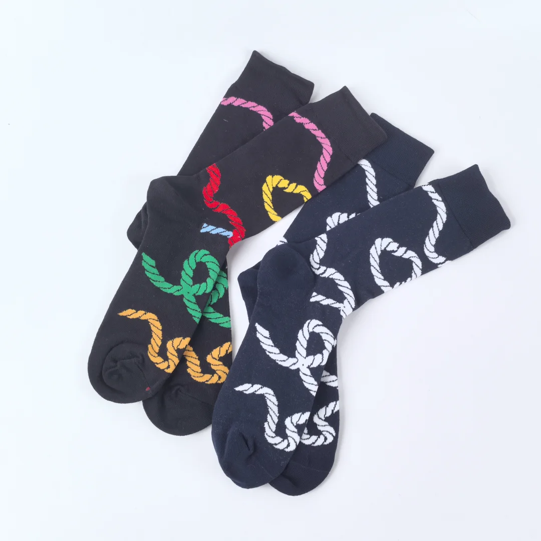 1 Pair Of Rope Pattern Men's Mid-calf Socks, Fashion ,Personality, Street Style, Comfortable And Trendy, Suitable For All season