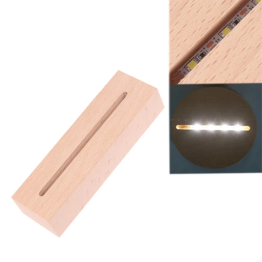 

Useful with Warm White Wooden Led Base DIY Installation Night Light LED Light Display Stand Lamp Socket Home Decor