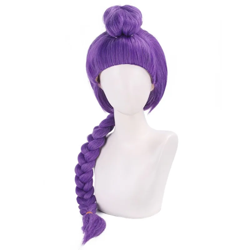 2025 K-pop Demon Hunter Group Rumi Cosplay Wig | Clip-In Ponytail with Tiger Clip & Adjustable Tie, Character Hairstyle for Kids