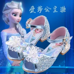 Disney girls sandals  new summer children's fish mouth shoes girls crystal shoes Frozen 2 elsa Princess shoes