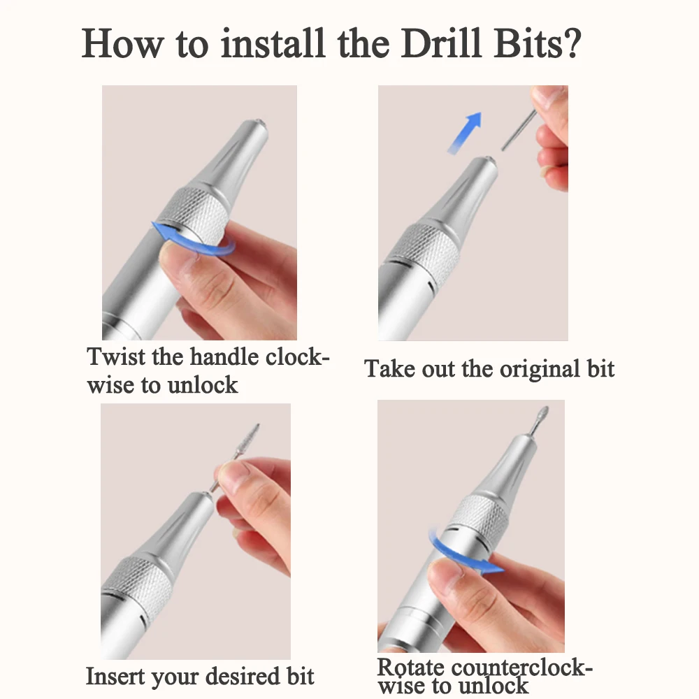 Professionele 45000 RPM oplaadbare nagelboormachine Elektrische draagbare nagelboren voor gelnagels Polish nagelvijl manicure tool