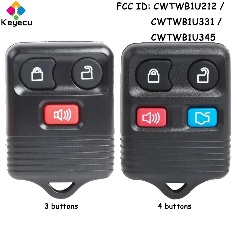 

KEYECU Keyless Entry Remote Control Car Key With 3 4 Buttons for Ford/ Lincoln/ Mercury Fob CWTWB1U212 CWTWB1U331 CWTWB1U345