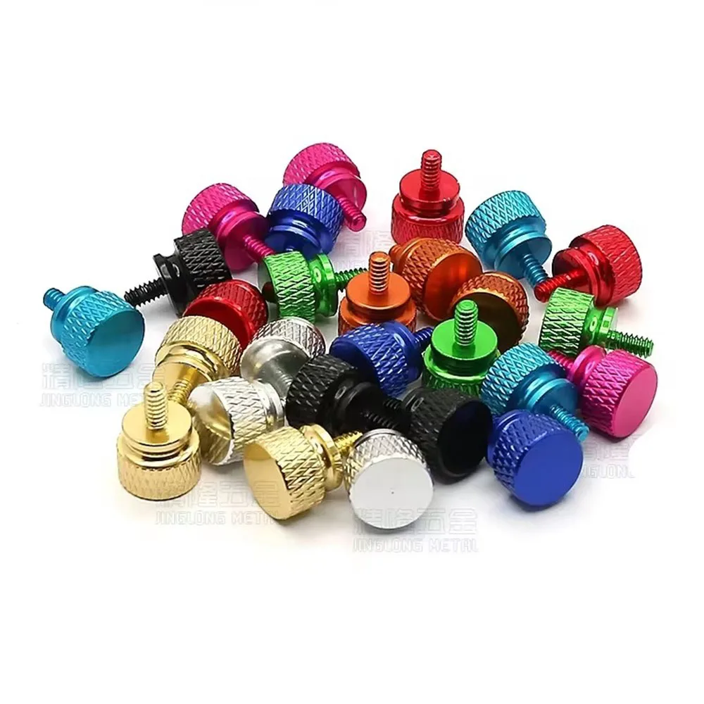 10pcs M3 Aluminum step thumb screw Computer case Screw Knurled Hand Screws anodized 11 colors