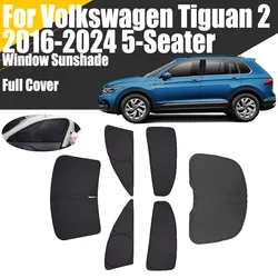 Custom Full Cover Car Window Sunshade For Volkswagen Tiguan 2nd 5-Seater 2016 - 2024 Privacy Blind Curtain Front Windshield 2018