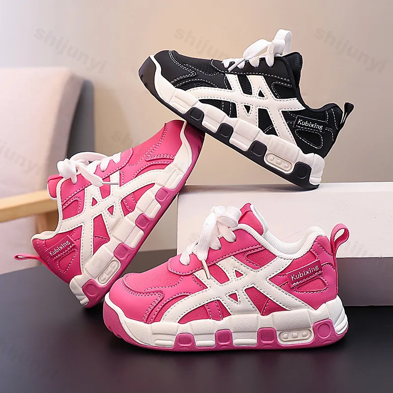 

Children's Sneakers 2025 Autumn New Soft Sole Non Slip Girls Casual Shoes Lightweight Fashion Lace Up Comfort Boys Running Shoes
