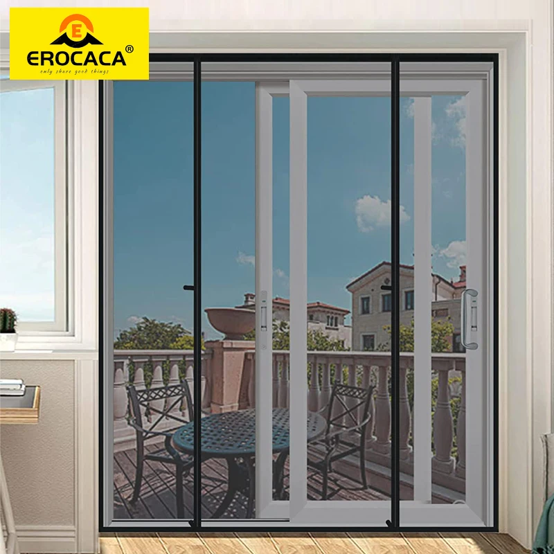 EROCACA Magnetic Screen Door Mosquito Net Custom Summer Anti insect Mesh Automatic Closing Curtain Applicable to glass doors