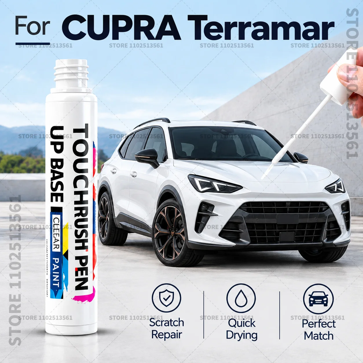 For CUPRA Terramar Automotive Touch Up Paint Pen Scratch Repair Marker for Car Body Bumper Door Paint Restoration Accessories