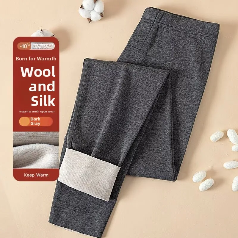 Men's Thermal Fleece Lined Briefs Seamless Winter Underwear Casual mid Waist Elastic Waist Straight Leg Single Layer Knitted ...