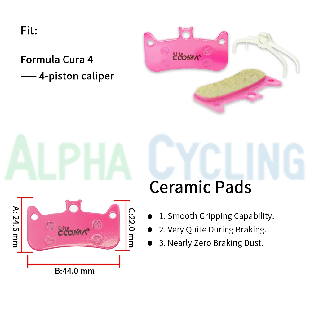 4 Pairs Ceramic Bicycle Disc Brake Pads for Formula Cura4 Caliper, Elite Class