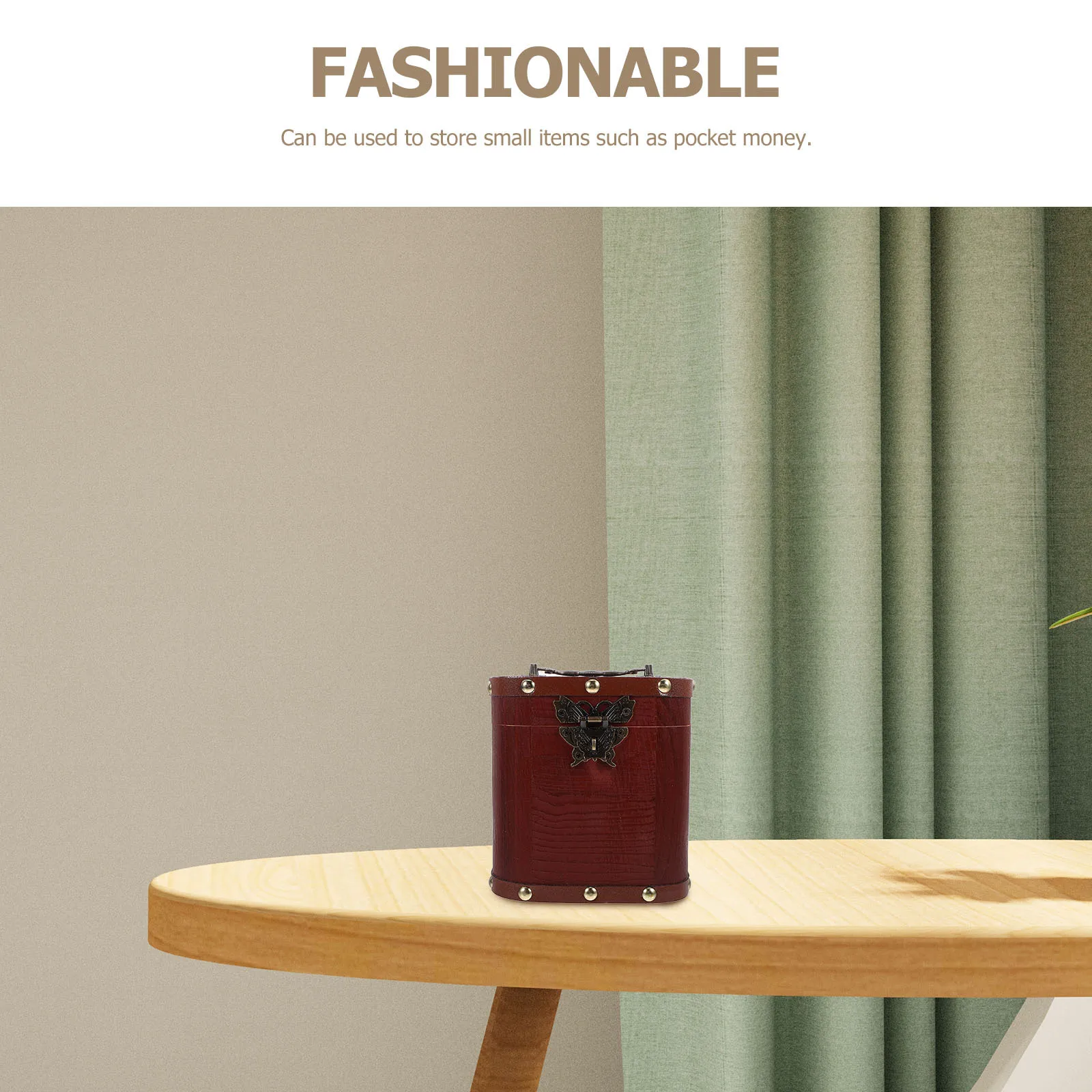 Houten Spaarpot Slot Retro Schatkist Geldbesparende Doos Kinderen Educatieve Muntbank Kleine Afsluitbare Opslag Vergrendeling Bank Kinderen