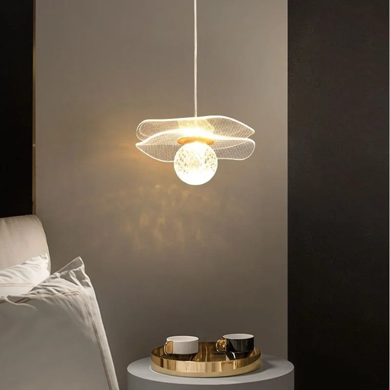 

Bedroom modern minimalist hanging long line bedside small chandelier corridor aisle lamp entry lamp