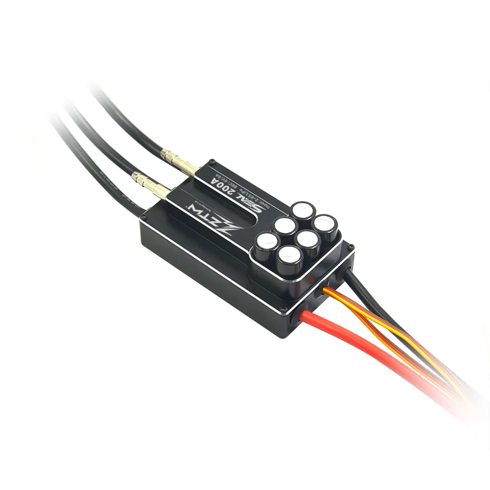 ZTW Seal 200A ESC Waterproof SBEC 6V/8A Water-cooling Bidirectional Brushless Speed Controller for RC Racing Boat Model Project