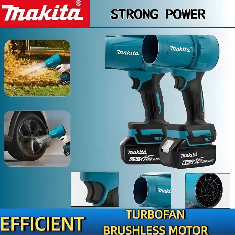 

Makita 18V LXT Cordless Leaf Blower Turbo Fan Rechargeable Electric Duster Portable Tool for Home Garden Car Snow Dust Blowing