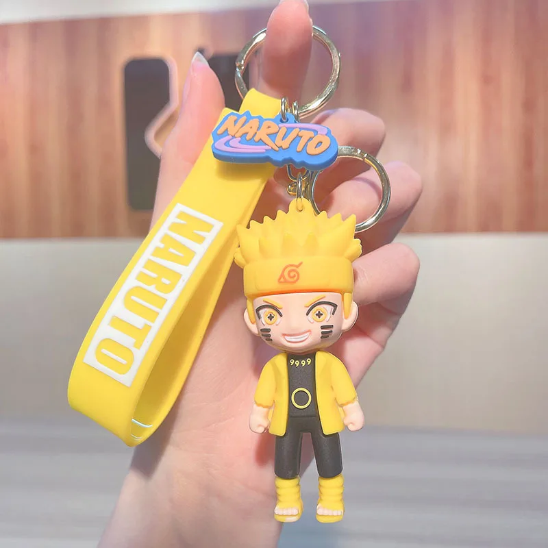 11cm Cartoon Anime Naruto Action Figures Keychains Sasuke Kakashi Key Pendant Cartoon Bag Pendant Doll Keychain Boy Gift