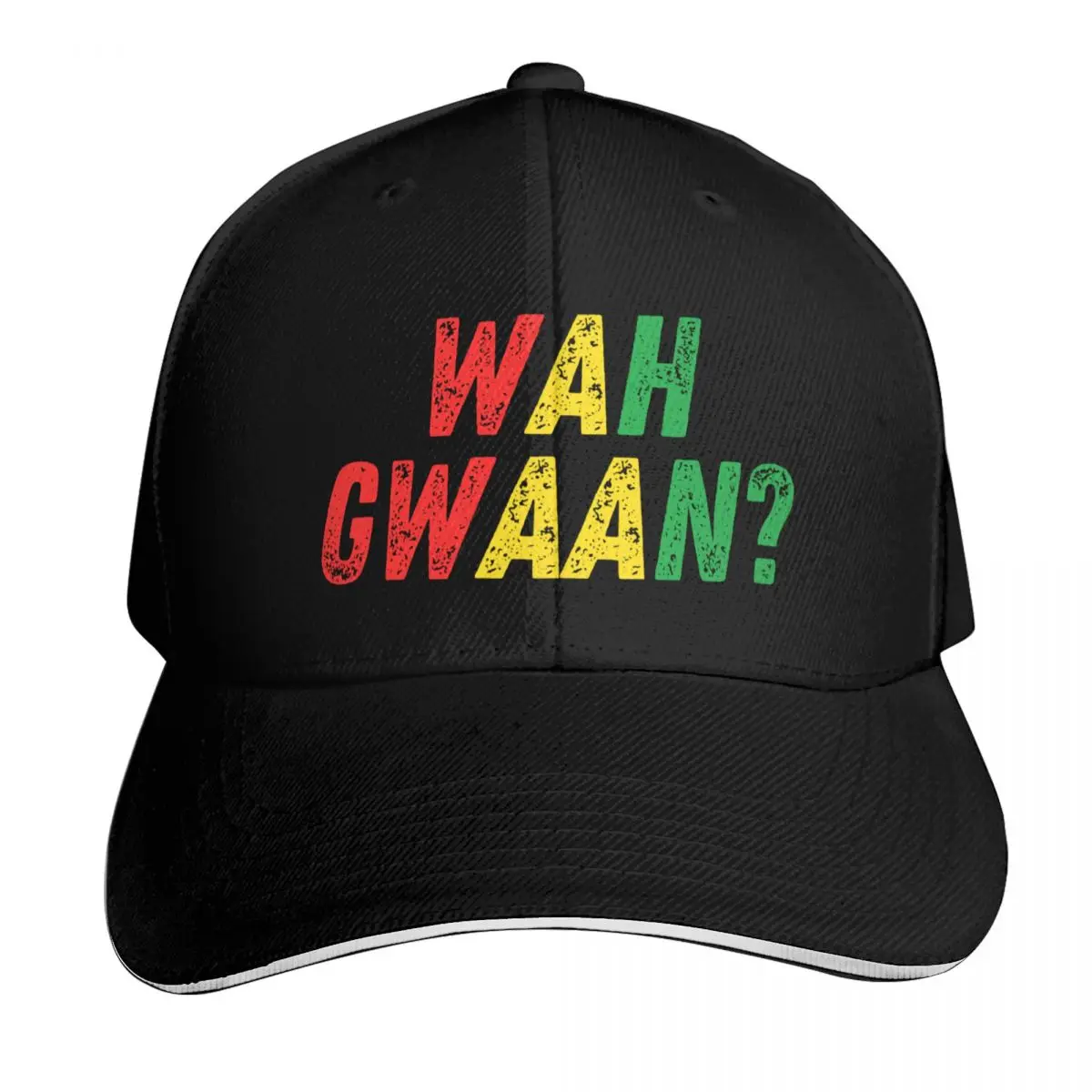 Wah Gwaan Jamaican Patois Slang for What's up Reggae Rasta Colors Baseball Cap Men Women Casual Summer Sport Sun Cap