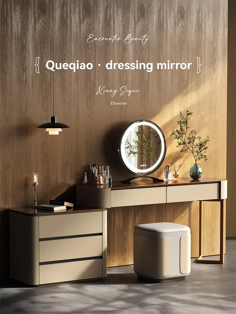 Miroir de maquillage rond, angle réglable, lumière LED de bureau, bureau de dortoir, miroir célèbre sur Internet pour la maison