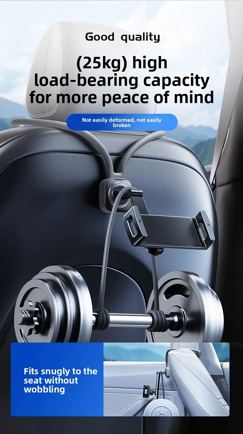 Soporte para tablet en el reposacabezas del asiento trasero del coche, compatible con iPad, universal, flexible y con ro