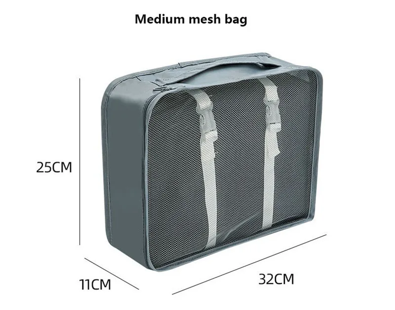 8Pcs Travel Organizer Set Portable Folding Suitcase Packing Cubes for Clothes Shoes Tidy Pouch Luggage Storage Bags