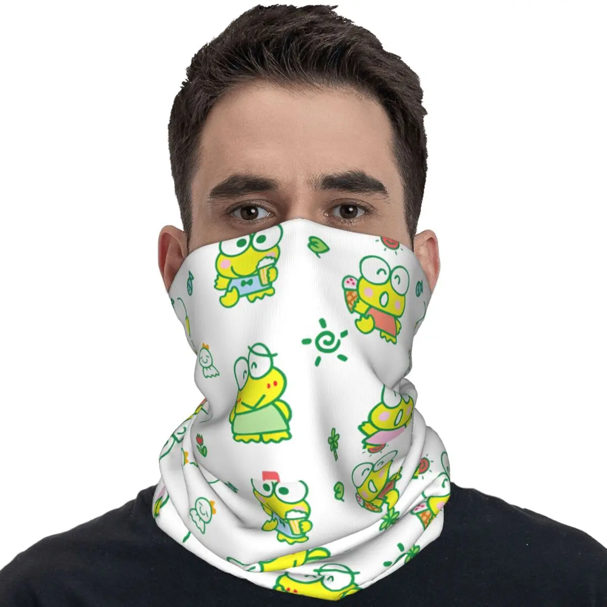 Keroppi With Star Bandana Cool Balaclava Summer Running Travel Protection Cycling Mask Neck Warmer Tactical Mask