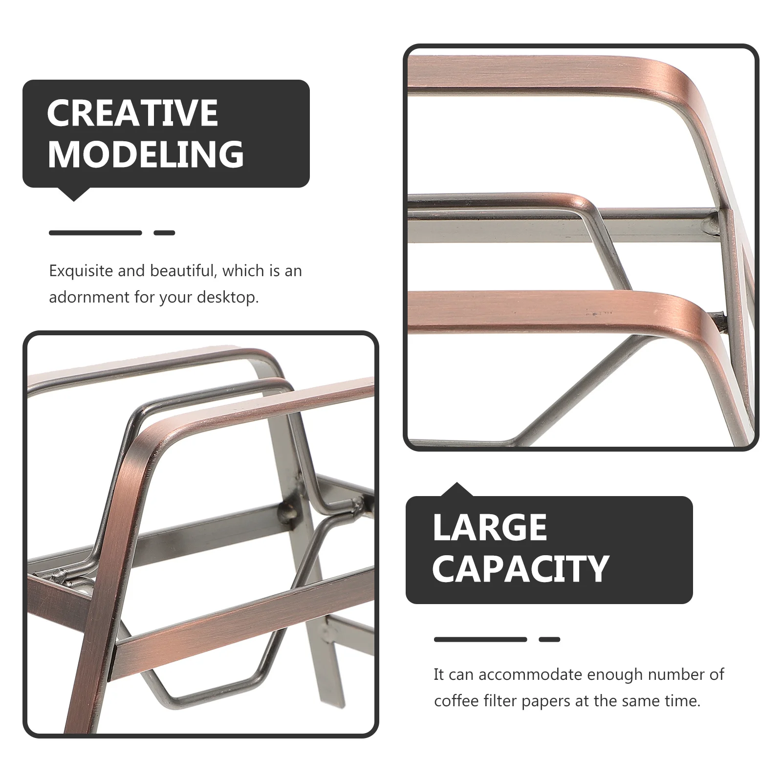 

1Pcs Coffee Filter Holder Metal Rack Stable Base Practical Desktop Adornment High-Quality Material Large Capacity