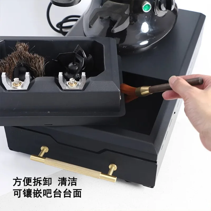 Electric Powder Bowl Cleaner Commercial Household Drawer Type Large Capacity Slag Bucket Easy Removable Coffee Cleaner