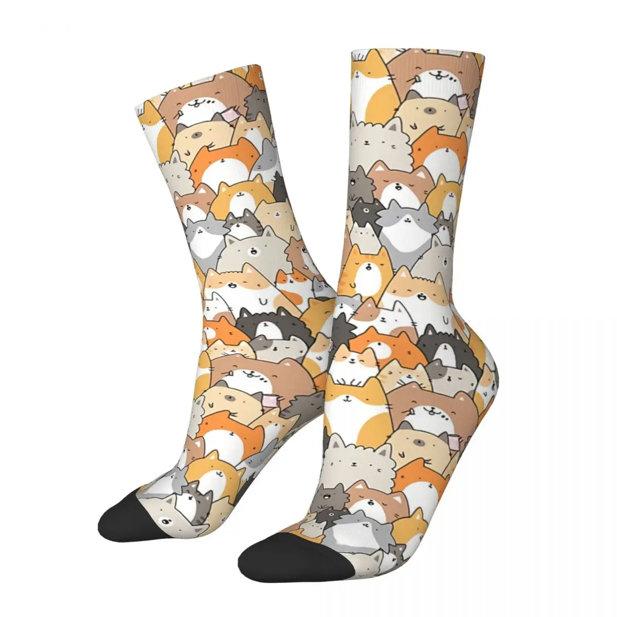 Hip Hop Vintage Kitties Spy Verrückt männer Socken Katze Unisex Harajuku Muster Gedruckt Lustige Neuheit Crew Socke Jungen Geschenk