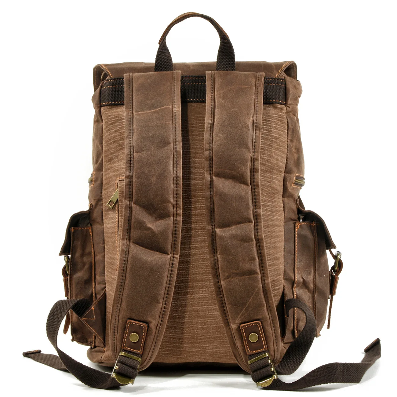 High Quality Retro Backpack Men Women Canvas Travel Computer Bag Outdoor Leisure Crazy Horse Leather Hiking Bag Unisex