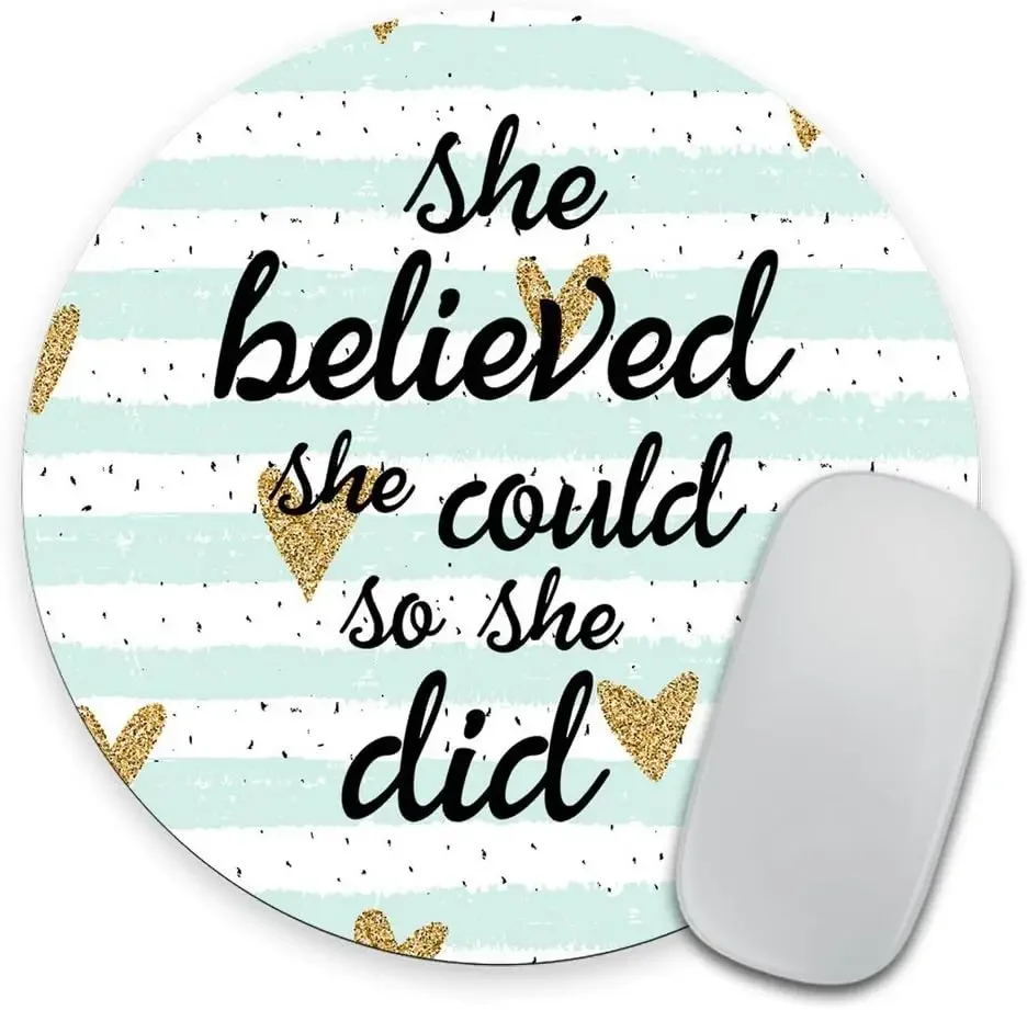 Mouse pad artisan Round mouse pad Inspirational watercolor motivational mouse mat custom heart design