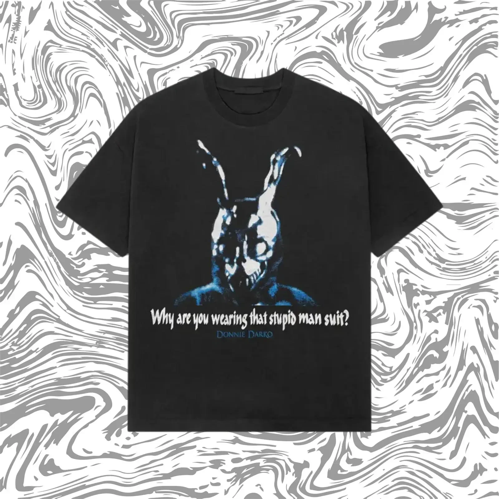 Vintage Donnie Darko T Shirt Retro Y2K Grunge Sci Fi Movie Frank Rabbit Heavyweight Cotton vintage Washed Top For Everyday Wear