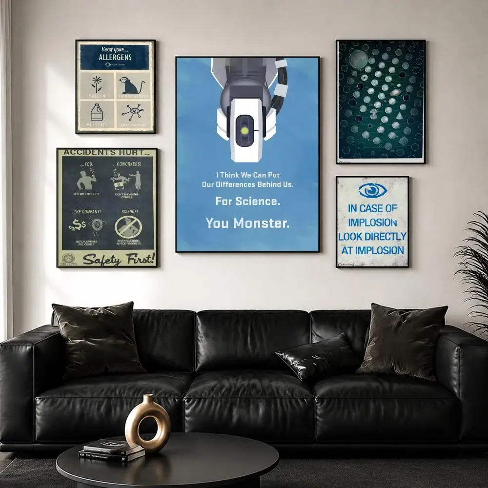 Cool P-portal Game Painting Calligraphy Wall Art Canvas Poster Premium Home Decor Print for Living Room Bedroom
