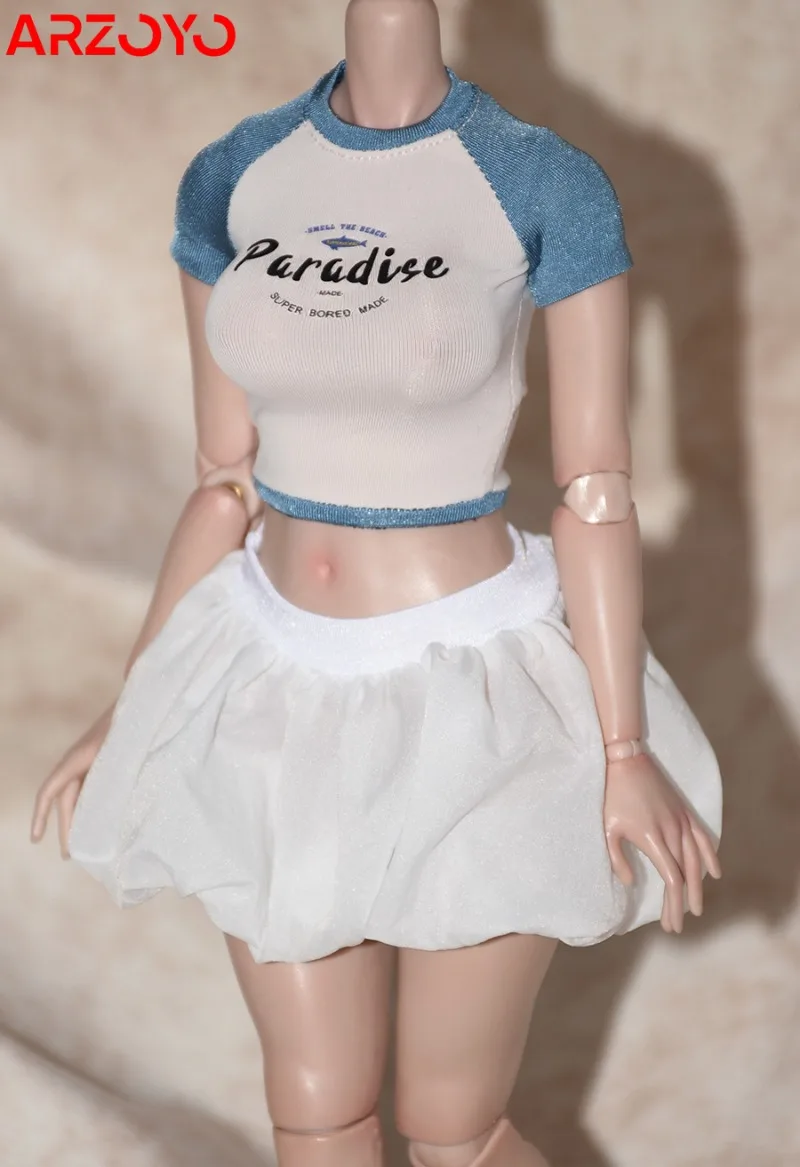 맞춤형 1/6 스케일 버드 스커트 짧은 티셔츠 옷 모델 맞는 12 ''TBL S07C AT202 여성 군인 액션 피규어 바디 인형