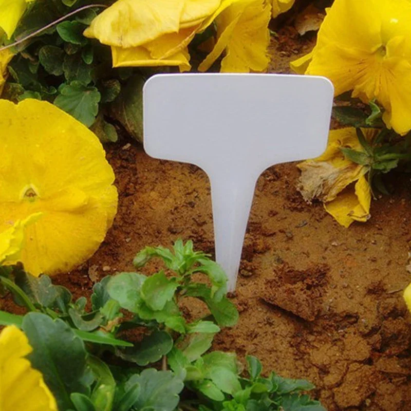 100/50Pcs Horticultural Labels Plastic Planting Plant Labels Planting Signs Three-dimensional Labels Flower Labels/T-type Labels